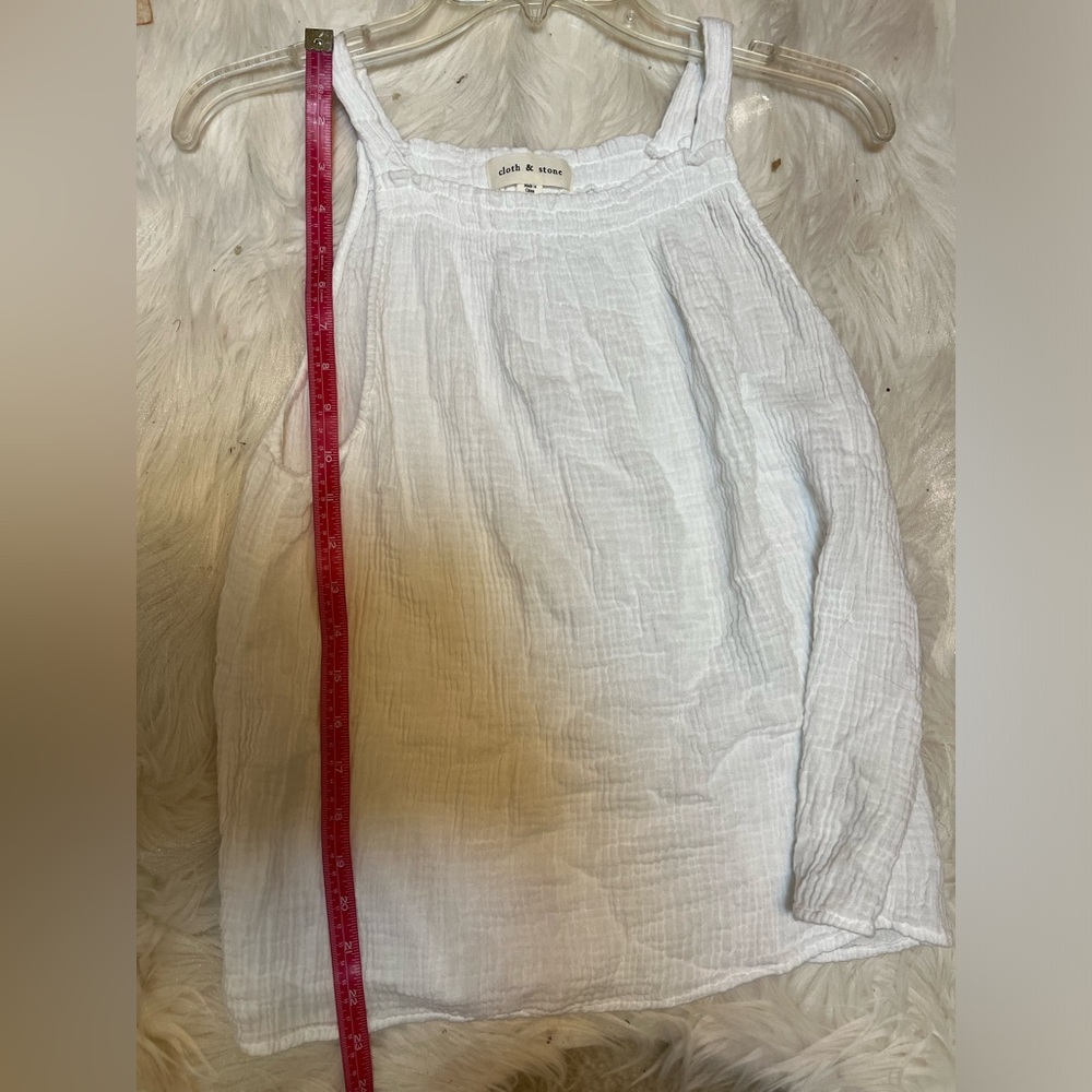 Cloth & Stone‎ by Anthropologie White Gauze Tank Top Women’s Medium - Picture 4 of 5
